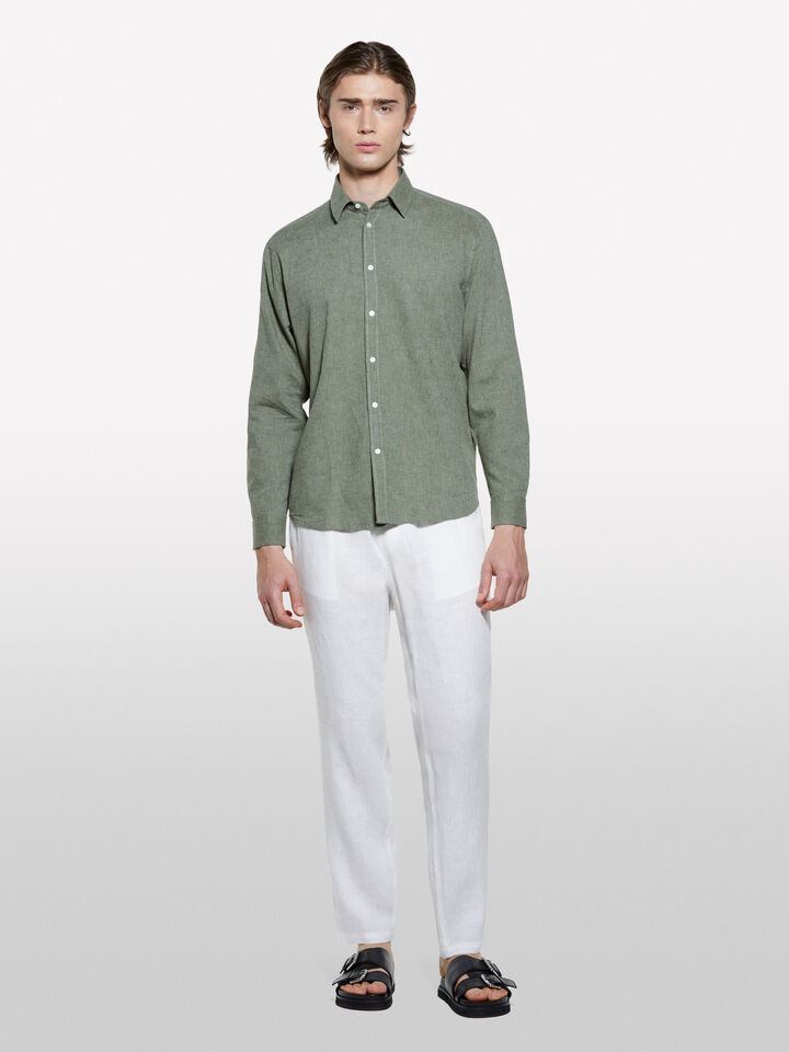 Weiße Jogginghose aus 100% Leinen - joggers hosen für herren - Weiss | Sisley image number 1